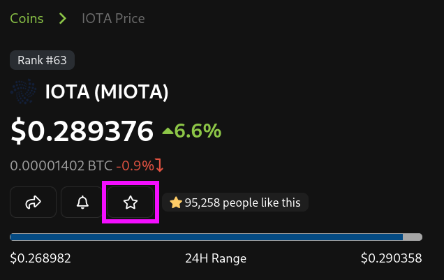 Add IOTA to Coingecko watchlist